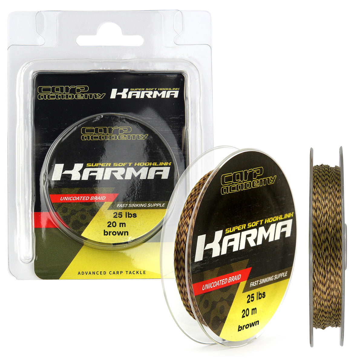 Carp Academy Karma Hooklink 20m 25lb Brown