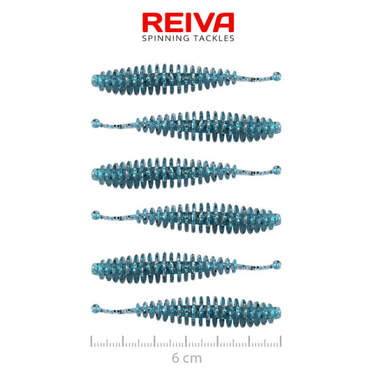 Reiva Tiny Worm 6cm 6db/cs (Blue Shiner)