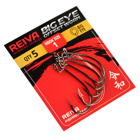Reiva Offset Worm Big eye 5/0 3db/cs