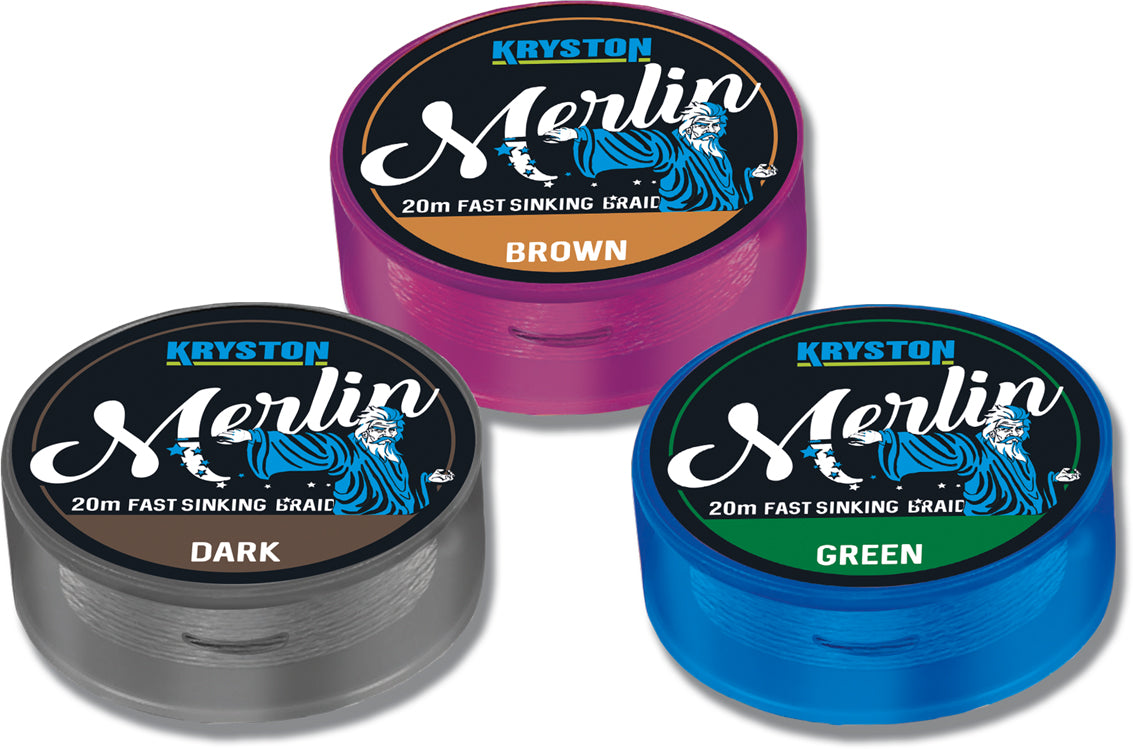 Kryston Merlin Fast Sinking Supple Braid 35Lbs 20m Dark Silt