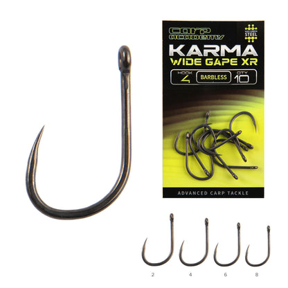 Carp Academy KARMA Wide Gape XR BARBLESS 4 10db/cs