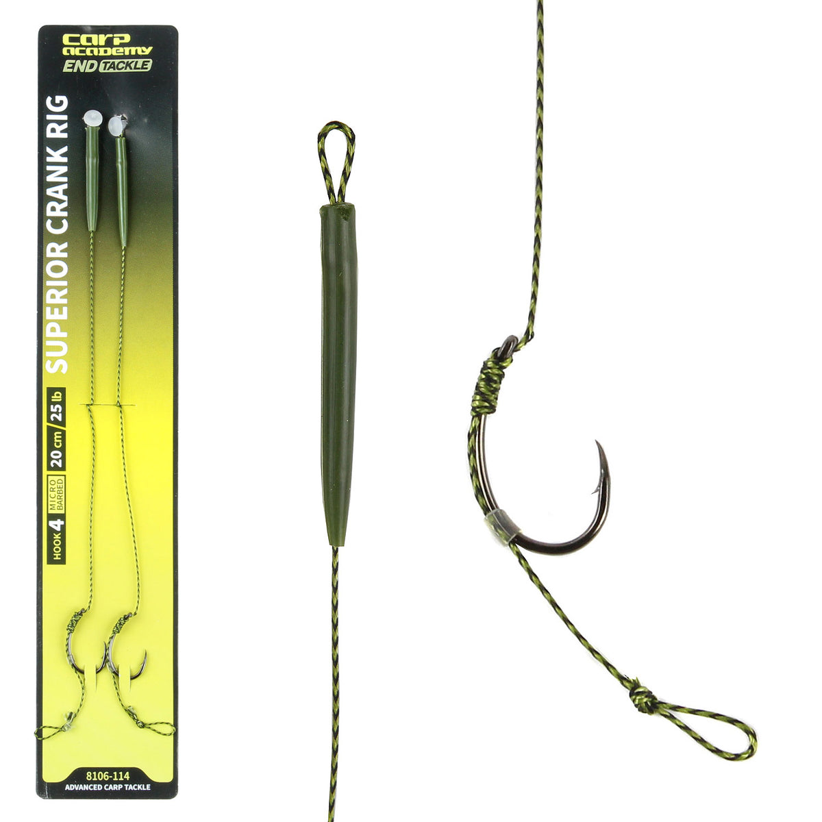 Carp Academy CRANK hook rig pontyozó előke 4-es méret 2db/cs