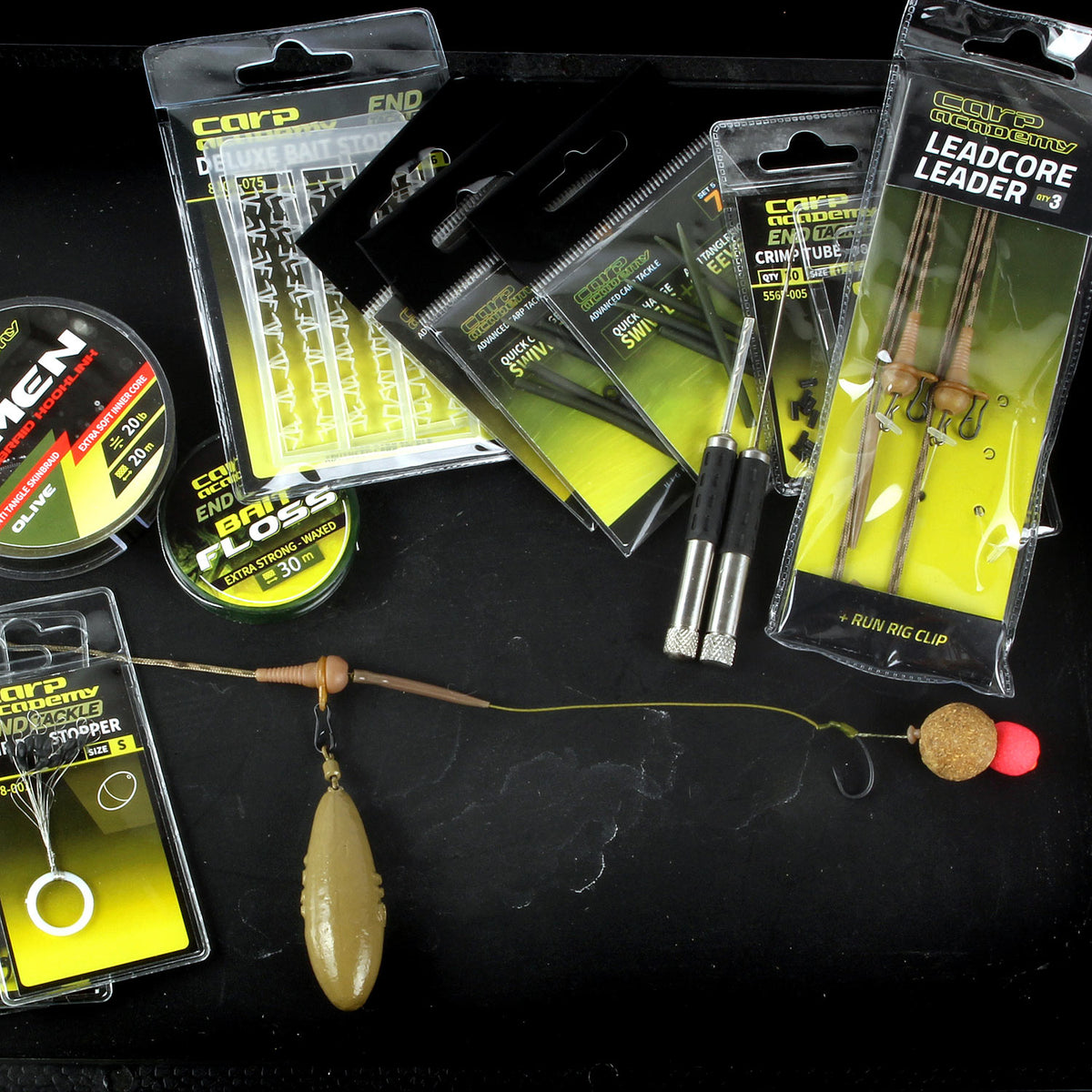 Carp Academy Komplett végszerelék ólombetétes zsinóron 3db/cs