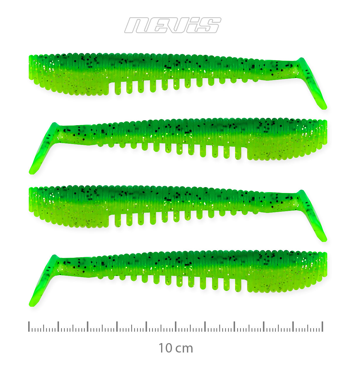 Nevis Impulse Shad 10cm 4db/cs (Poison Green)