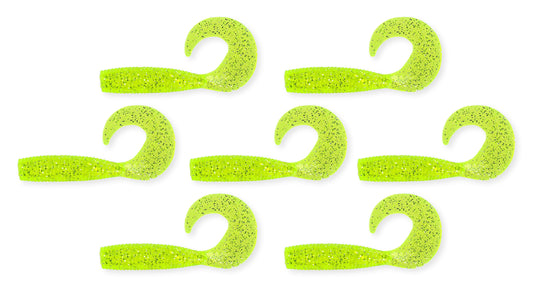 Nevis Twister 6cm 7db/cs fluo zöld flitter