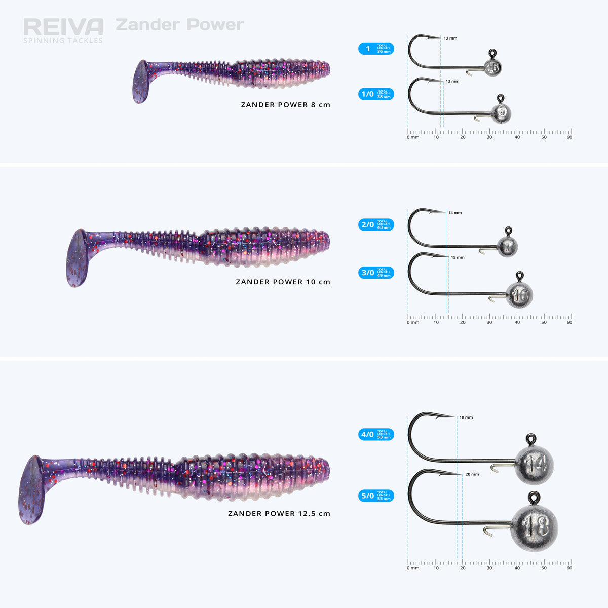 Reiva Zander Power Shad 10cm 4db/cs (Purple Pearl)