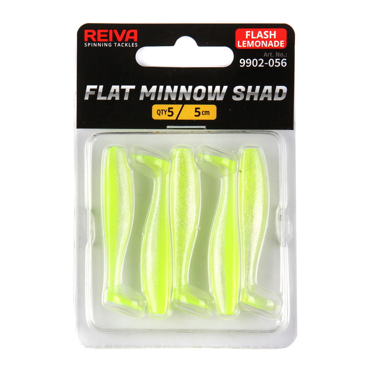 Reiva Flat Minnow Shad 5cm 5db/cs (Flash Lemonade)