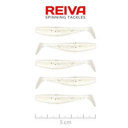 Reiva Flat Minnow Shad 5cm 5db/cs (Pearl White)
