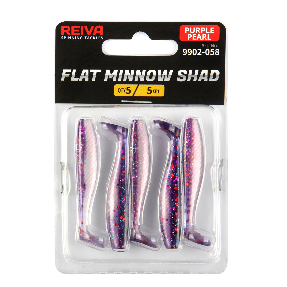 Reiva Flat Minnow Shad 5cm 5db/cs (Purple Pearl)