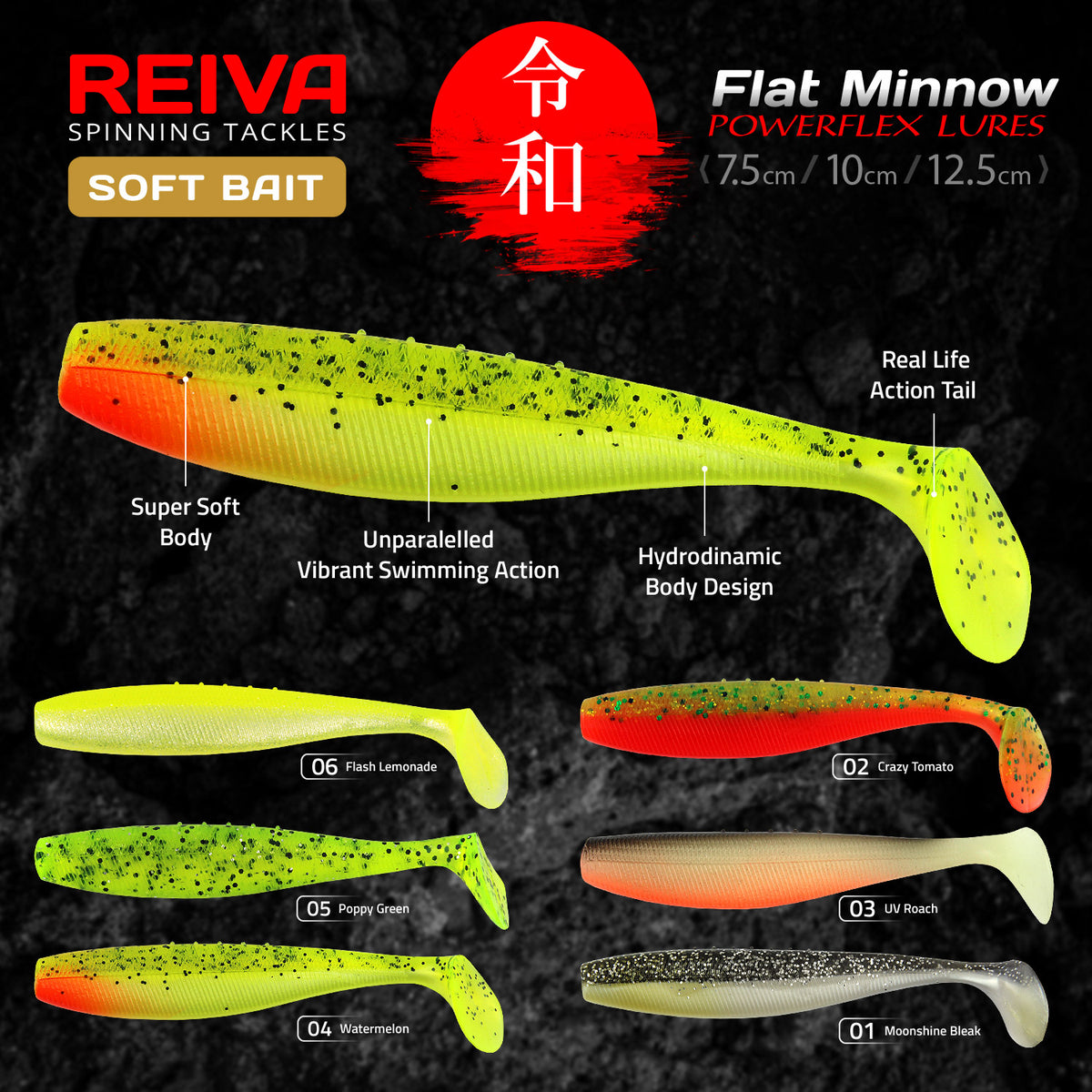 Reiva Flat Minnow shad 12,5cm 3db/cs (Moonshine Bleak)