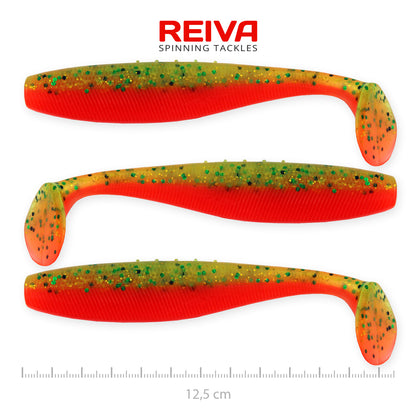 Reiva Flat Minnow shad 12,5cm 3db/cs (Crazy Tomato)