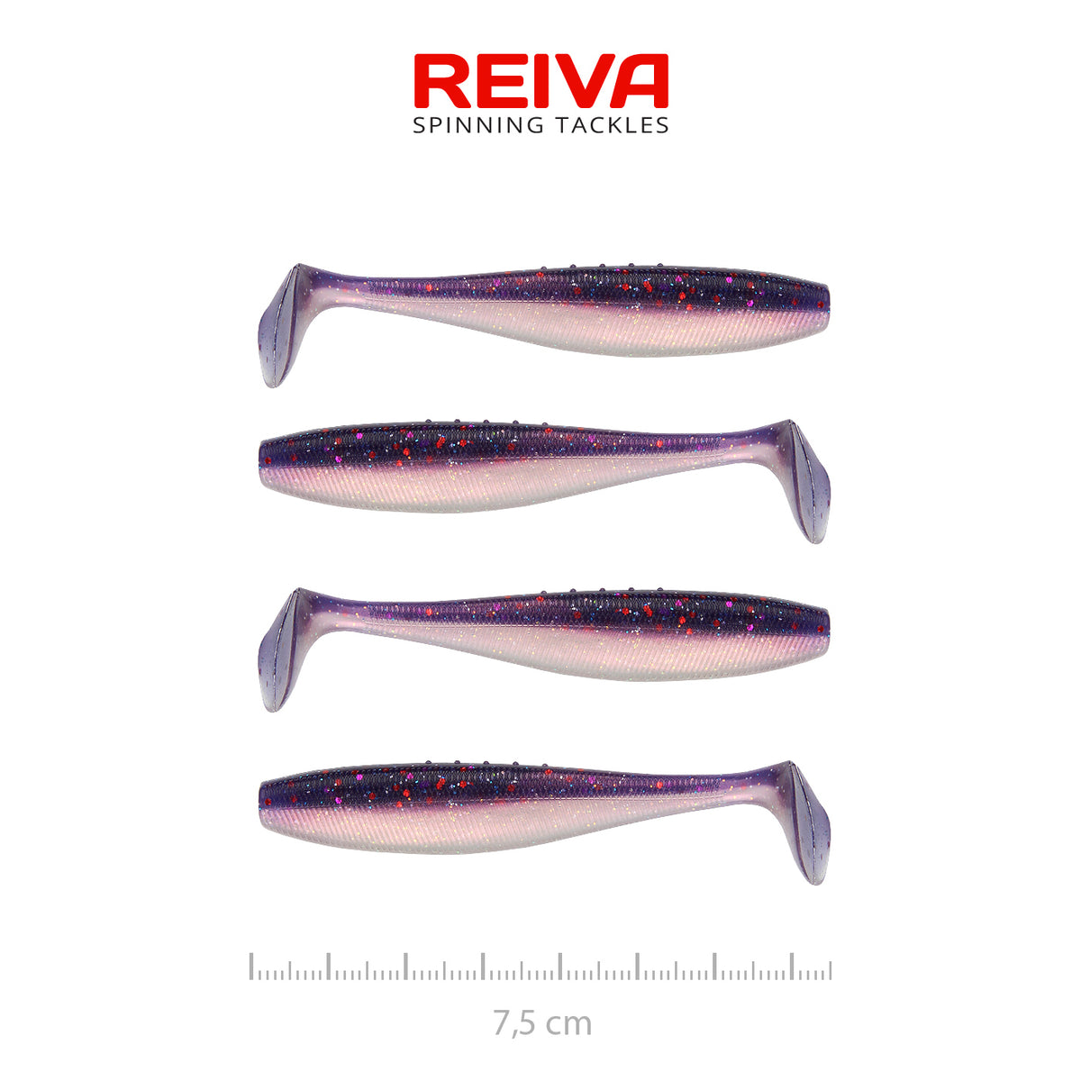 Reiva Flat Minnow shad 7,5cm 4db/cs (Purple Pearl)