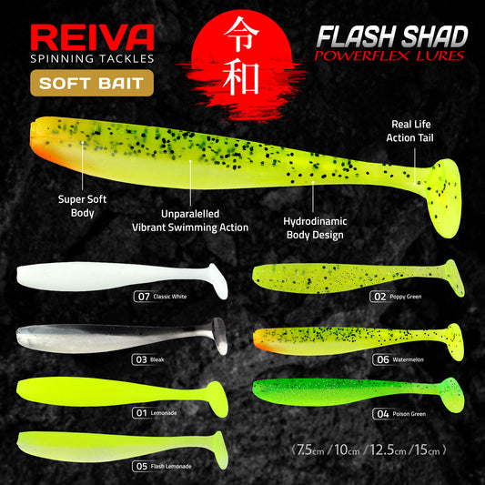 Reiva Flash Shad 12.5cm 3db/cs (Bleak)