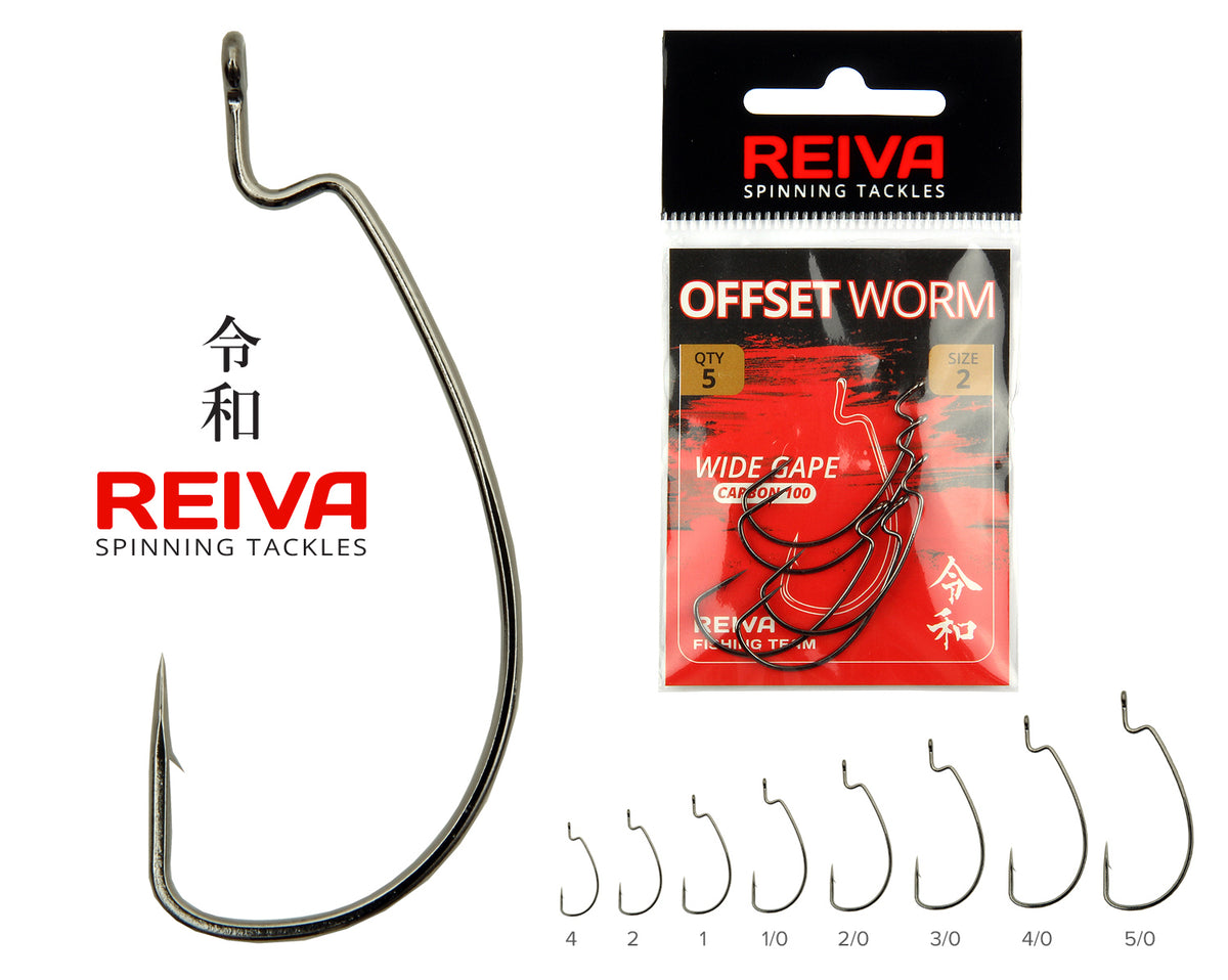 Reiva Offset Worm 2/0-as 5db/cs