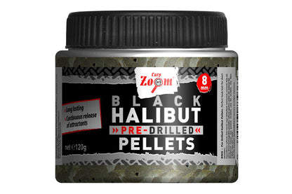 Carp Zoom Fekete fúrt halibut horogpellet