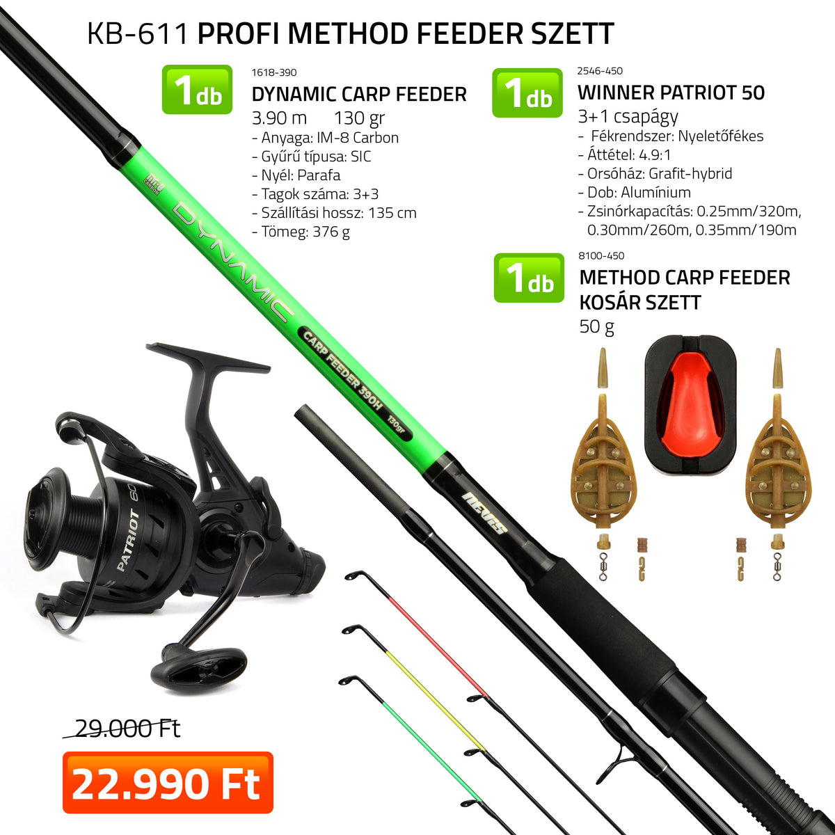 Nevis Profi method feeder szett 1618-390+ 2546-450+ 8100-450