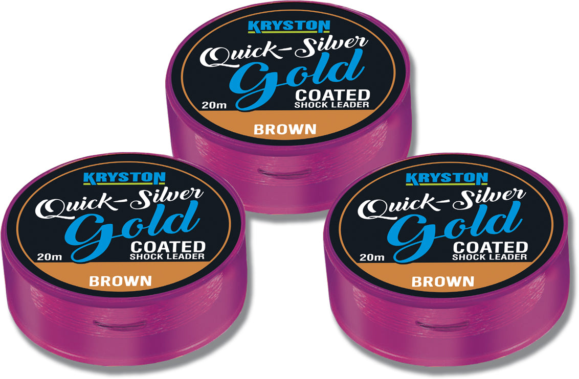Kryston Quicksilver Gold Shock Leader 45Lbs 20m Brown