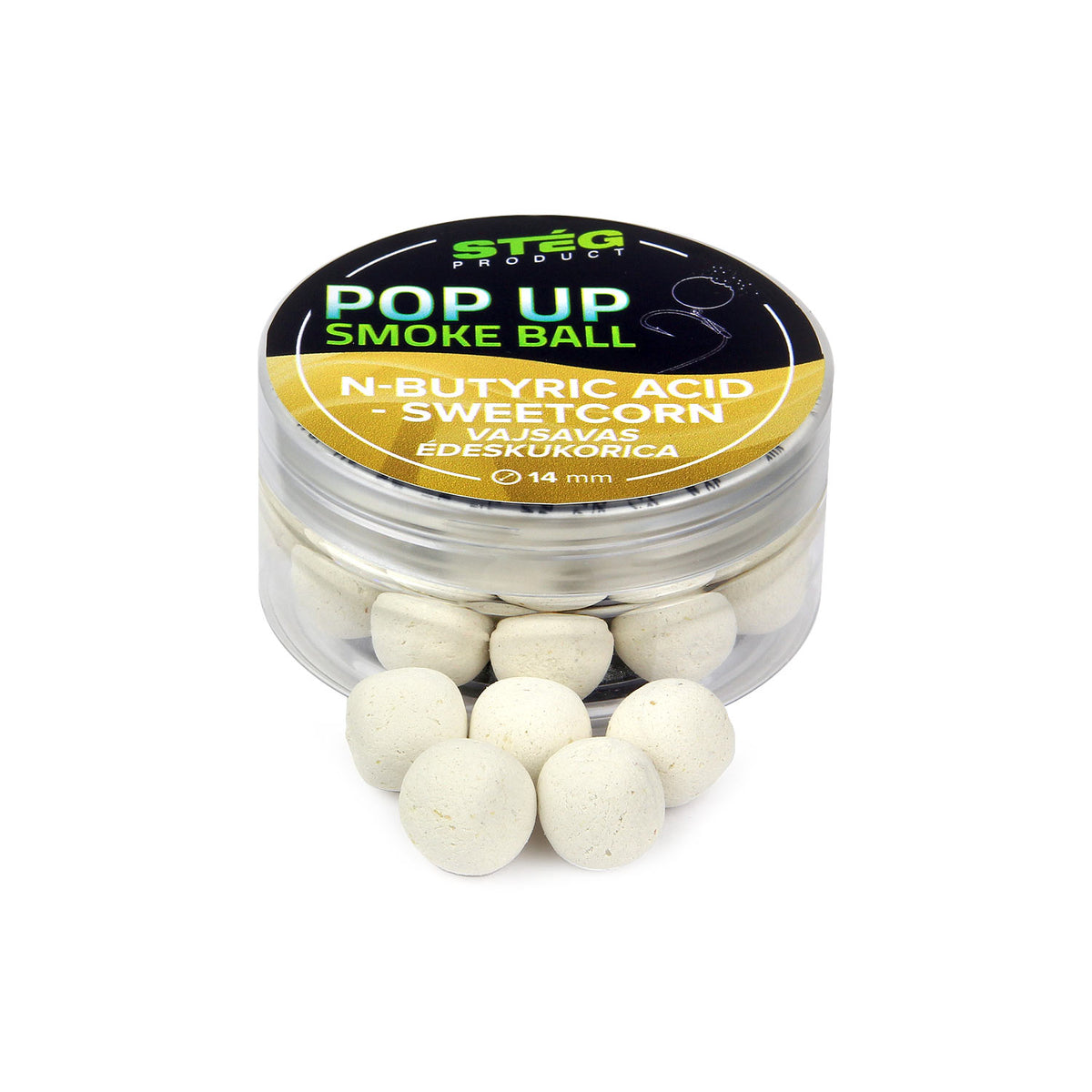 Stég Pop Up Smoke Ball 25g 14mm N-Butyric Acid-Sweetcorn